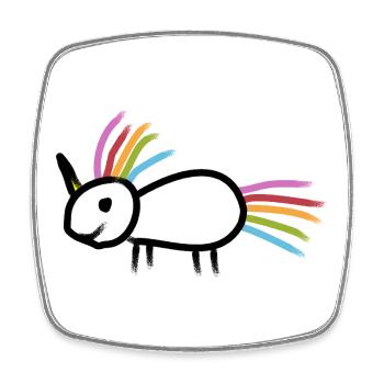Einhorn - Viereckiger Kühlschrankmagnet - Weiß - Vorne