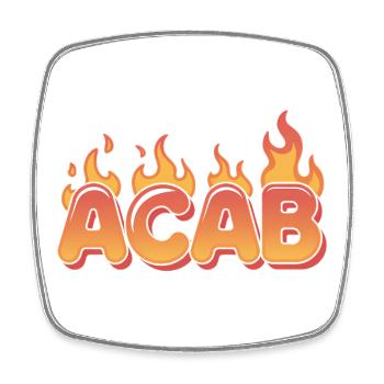 ACAB - Anti-Cops Tee - Square fridge magnet - white - Front