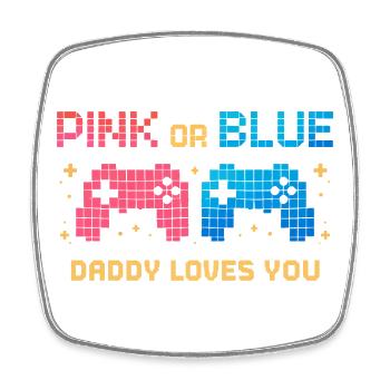 Pink or Blue Pixel Controller - Viereckiger Kühlschrankmagnet - Weiß - Vorne