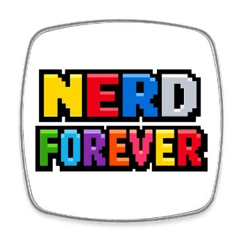 Nerd Forever – Pixel Art Retro Gaming - Viereckiger Kühlschrankmagnet - Weiß - Vorne
