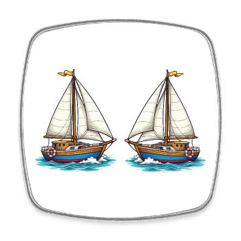 sailboats - Square fridge magnet - white - Front