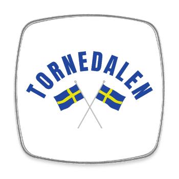 Vallée du Torne Drapeaux de Suède franchis - Magnet carré - blanc - Devant
