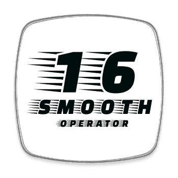 Smooth Operator 16 – ein spaßiges Passwort für Formel-Fans - Viereckiger Kühlschrankmagnet - Weiß - Vorne