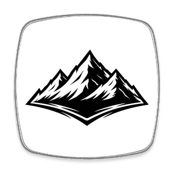 Berge Symbol Alpen - Viereckiger Kühlschrankmagnet - Weiß - Vorne