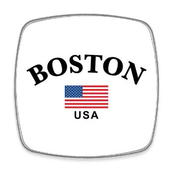Boston, USA - Viereckiger Kühlschrankmagnet - Weiß - Vorne