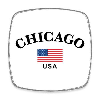 Chicago, USA - Viereckiger Kühlschrankmagnet - Weiß - Vorne