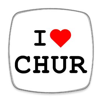 I love Chur - Ich liebe Chur - Square fridge magnet - white - Front