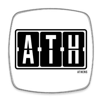 Athen ATH, City T-Shirtr Athens Souvenir - Square fridge magnet - white - Front