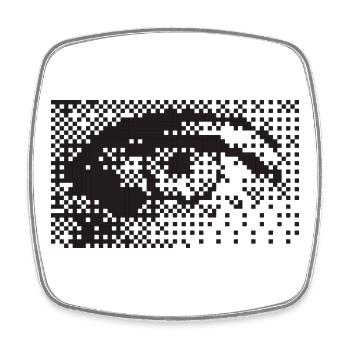 Mitternachts-Pixel-Augenmuster - Viereckiger Kühlschrankmagnet - Weiß - Vorne