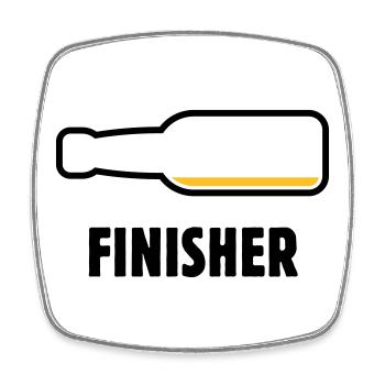 Finisher (Bier / Bierchen / Biertrinker / POS 2C) - Viereckiger Kühlschrankmagnet - Weiß - Vorne