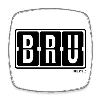 Brussels BRU, City Souvenir Backpack, Mug, Hoodie - Square fridge magnet - white - Front