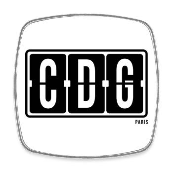 Paris CDG, City Souvenir T-Shirt. Socke, Tasse - Viereckiger Kühlschrankmagnet - Weiß - Vorne