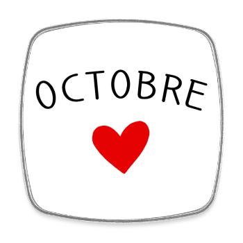 Future maman Octobre – Bébé en route ❤️ - Magnet carré - blanc - Devant