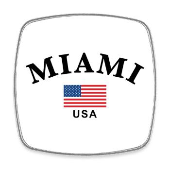Miami, USA - Square fridge magnet - white - Front