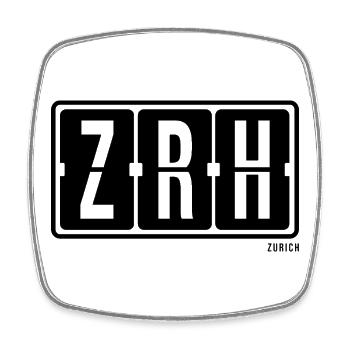 Zurich ZRH, City Souvenir, T-shirt, Flip-flops - Square fridge magnet - white - Front