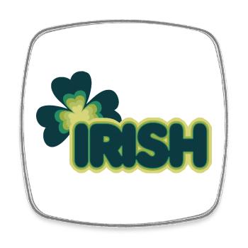 Retro Shamrock Glow - Viereckiger Kühlschrankmagnet - Weiß - Vorne