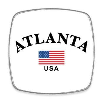 Atlanta, USA - Viereckiger Kühlschrankmagnet - Weiß - Vorne
