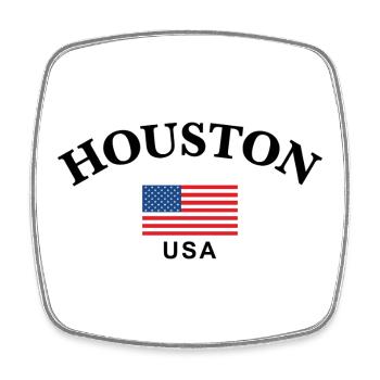 Houston, USA - Viereckiger Kühlschrankmagnet - Weiß - Vorne
