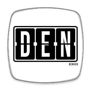 Denver DEN, City Souvenir Hoodie, T-Shirt, Mug - Square fridge magnet - white - Front
