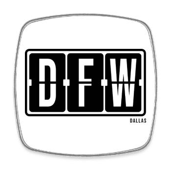 Dallas DFW, City Souvenir Bag, Hat, Socks - Square fridge magnet - white - Front