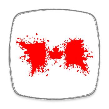 Kanada Flagge Farbsplash - Viereckiger Kühlschrankmagnet - Weiß - Vorne