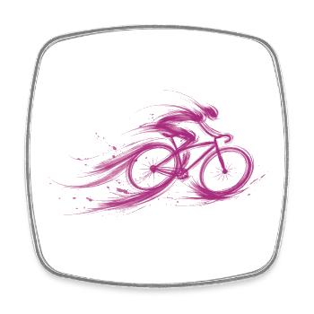 Cycliste Vélo rouge rapide - Magnet carré - blanc - Devant