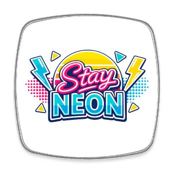 Stay Neon Retro Burst - Square fridge magnet - white - Front
