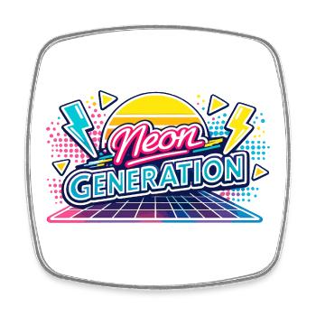 Neon Generation Retro-Vibe - Viereckiger Kühlschrankmagnet - Weiß - Vorne