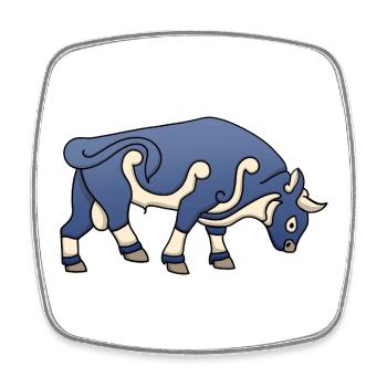 Piktischer Stier - Viereckiger Kühlschrankmagnet - Weiß - Vorne