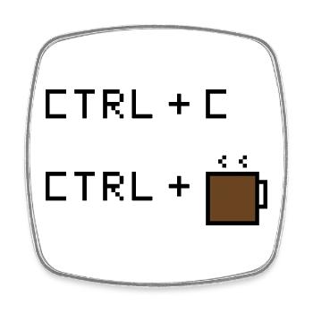 CTRL+C Kaffee Edition - Retro Büro Humor - Viereckiger Kühlschrankmagnet - Weiß - Vorne