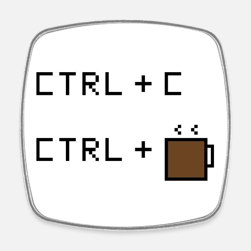 CTRL+C Coffee Edition - Retro Office Humor - Square fridge magnet - white