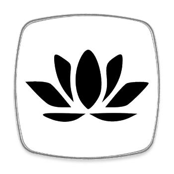 Lotusblume Lotusblüte Yoga Symbole schwarz - Viereckiger Kühlschrankmagnet - Weiß - Vorne