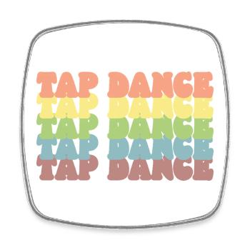 Pastell Regenbogen Tap Dance - Viereckiger Kühlschrankmagnet - Weiß - Vorne