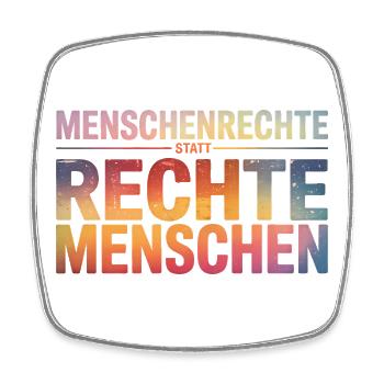 Human rights instead of right-wing people - Cool Pride - Square fridge magnet - white - Front