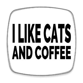 feline - Square fridge magnet - white - Front