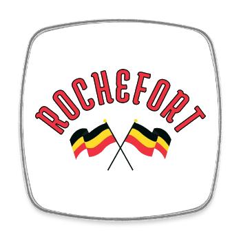 Rochefort Belgium Flags - Square fridge magnet - white - Front