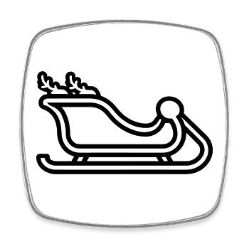 Santa's sleigh - Square fridge magnet - white - Front