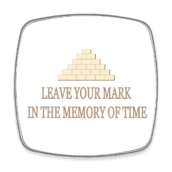 Djoser Pyramid – Leave Your Mark Design - Square fridge magnet - white - Front