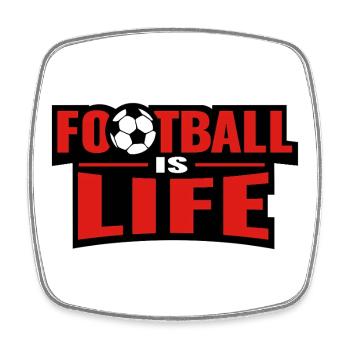 Football_is_life - Viereckiger Kühlschrankmagnet - Weiß - Vorne