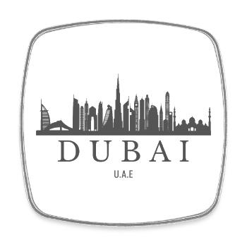 Dubai Skyline, Dubaï, Émirats arabes unis - Magnet carré - blanc - Devant