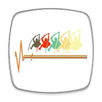 Hochsprung Herzschlag EKG Puls Leichtathletik Kunst - Viereckiger Kühlschrankmagnet - Weiß - Vorne