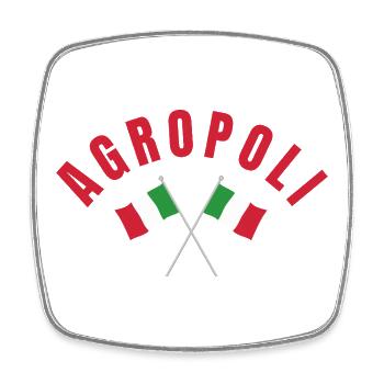 Agropoli Italian Flags  - Square fridge magnet - white - Front