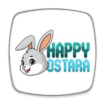 Happy Ostara Rabbit Bunny Easter Ostara Spring - Square fridge magnet - white - Front