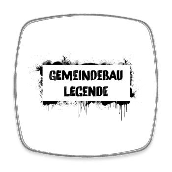 Gemeindebau-Legende – Wiener Kult Spruch - Viereckiger Kühlschrankmagnet - Weiß - Vorne