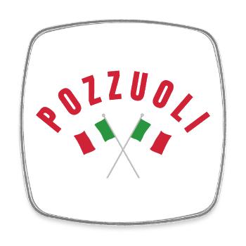 Pozzuoli a franchi les drapeaux italiens - Magnet carré - blanc - Devant