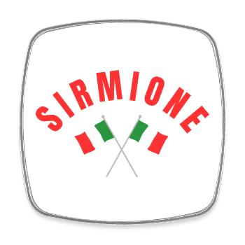Sirmione a franchi les drapeaux italiens - Magnet carré - blanc - Devant