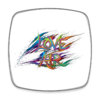 Colorful Love Air Text Painting Print - Square fridge magnet - white - Front