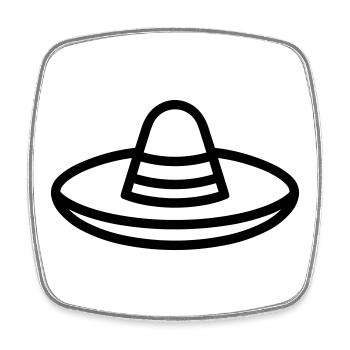 Sombrero - Square fridge magnet - white - Front