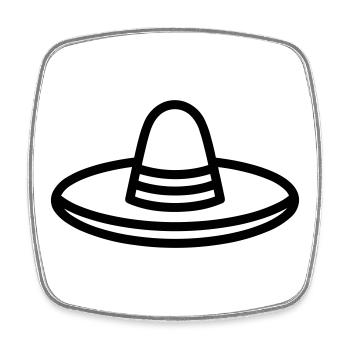 Sombrero - Square fridge magnet - white - Front