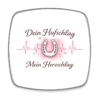 Your Hoof Beat My Heart Horse Rider Shirt - Square fridge magnet - white - Front